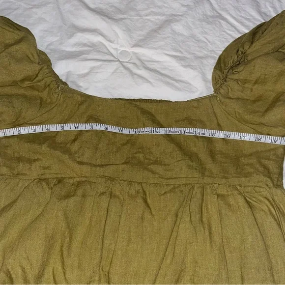 Solai the Label French Riviera Linen Dress in Olive, size XL - Picture 6 of 10